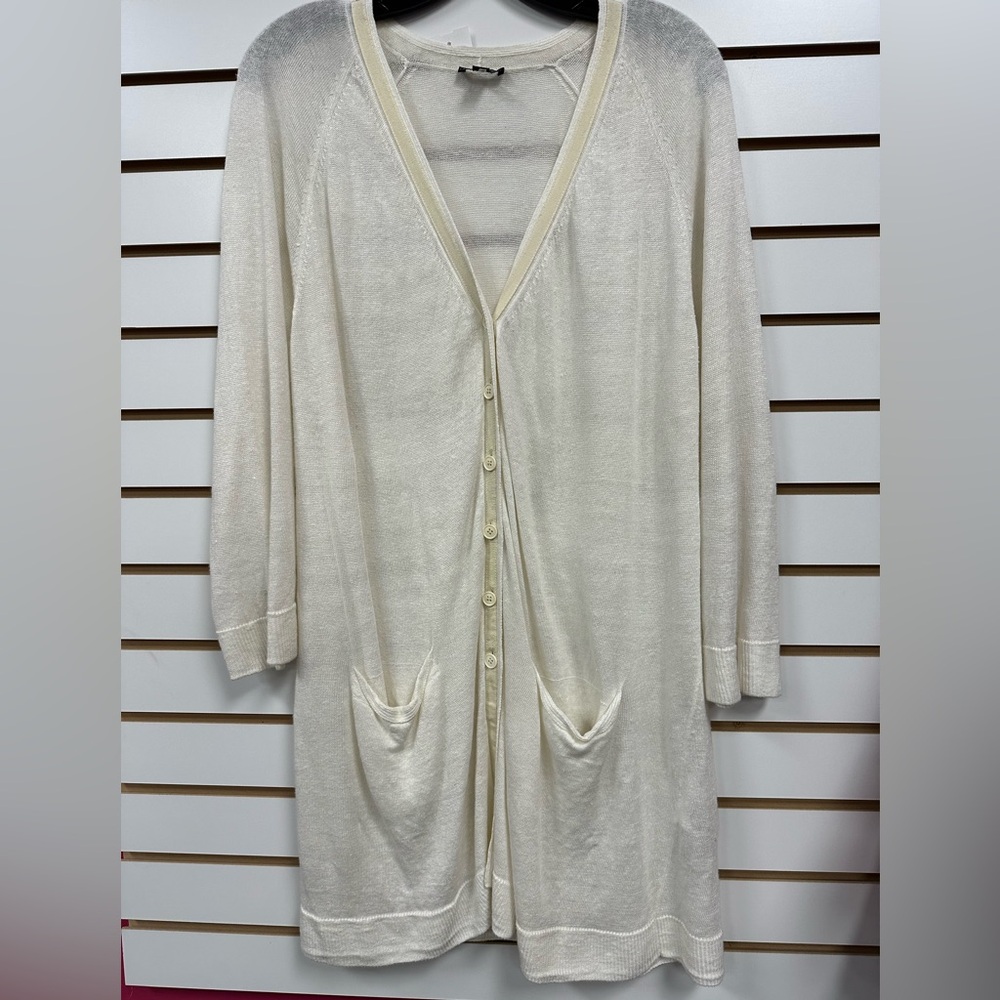 Lafayette 148 of New York Lightweight Cream Linen Cardigan Sweater 🤍 size 1X